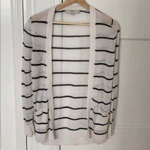 Loft black and white striped cardigan